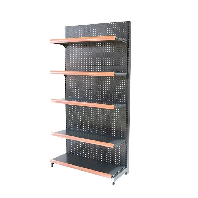 2023 High Quality Adjustable Supermarket Shelves Double Side Wire Mesh Back Store Rack Shelf