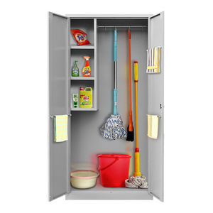 Powder coating Steel 2 Door Broom Cupboard