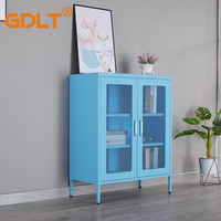 Modern Mesh Door Metal Storage Cabinet Steel colorful cupboard adjustable feet credenza