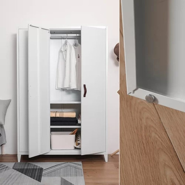 modern simple style 3 door metal wardrobe for clothes closet cabinet garderobe armario