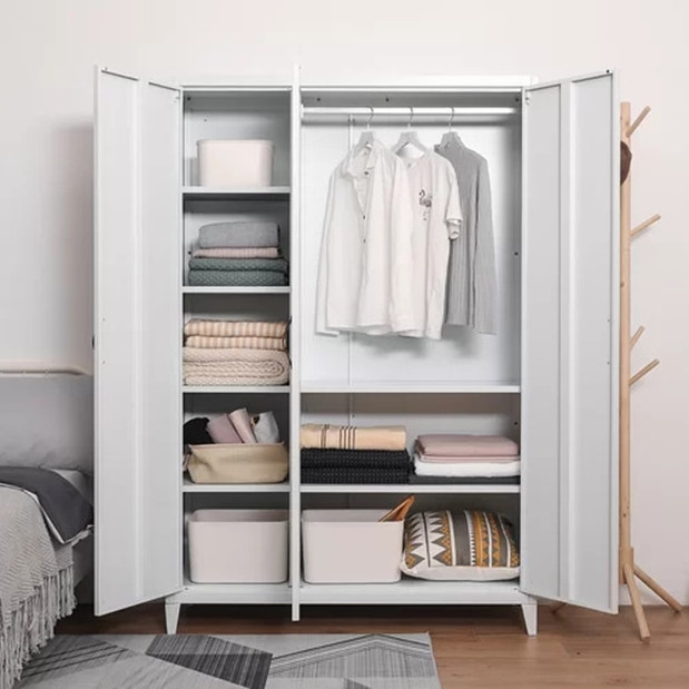 modern simple style 3 door metal wardrobe for clothes closet cabinet garderobe armario