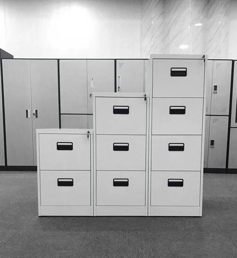 Office Filing Cabinet Locking Steel Drawer 4 Card Box Storage Vertical Desk Side Hanging File Cabinet