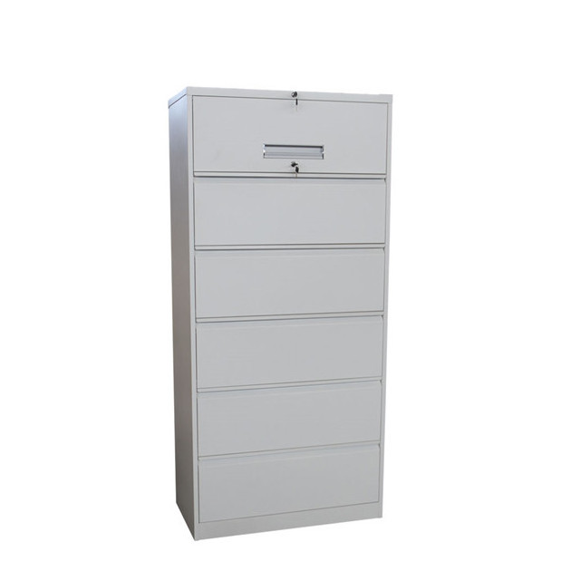 Modern Filing Cabinet 5 Drawers Hanging Files Storage and Overturning door Pneumatic Lever Steel Office File Cabinet