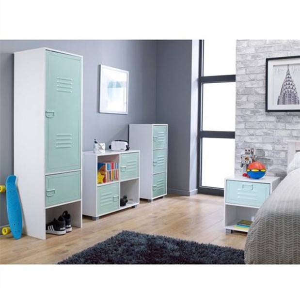 Modern Child's Room Cabinet Kids Wardrobe Design Metal Locker 2 Door Wardrobe