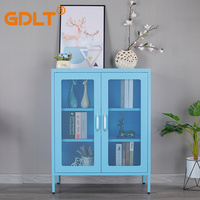 Modern Mesh Door Metal Storage Cabinet Steel colorful cupboard adjustable feet credenza