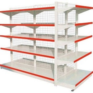 2023 High Quality Adjustable Supermarket Shelves Double Side Wire Mesh Back Store Rack Shelf