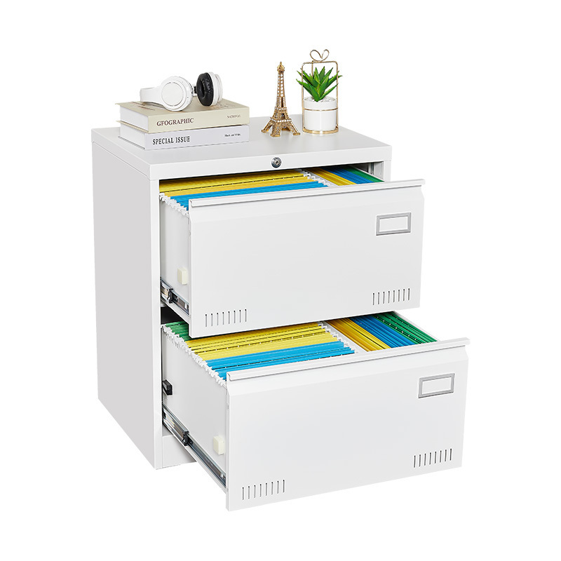 White Filing Cabinets Office Steel Vertical Files Cabinet 2 Drawer Metal Lateral File Cabinet with Lock