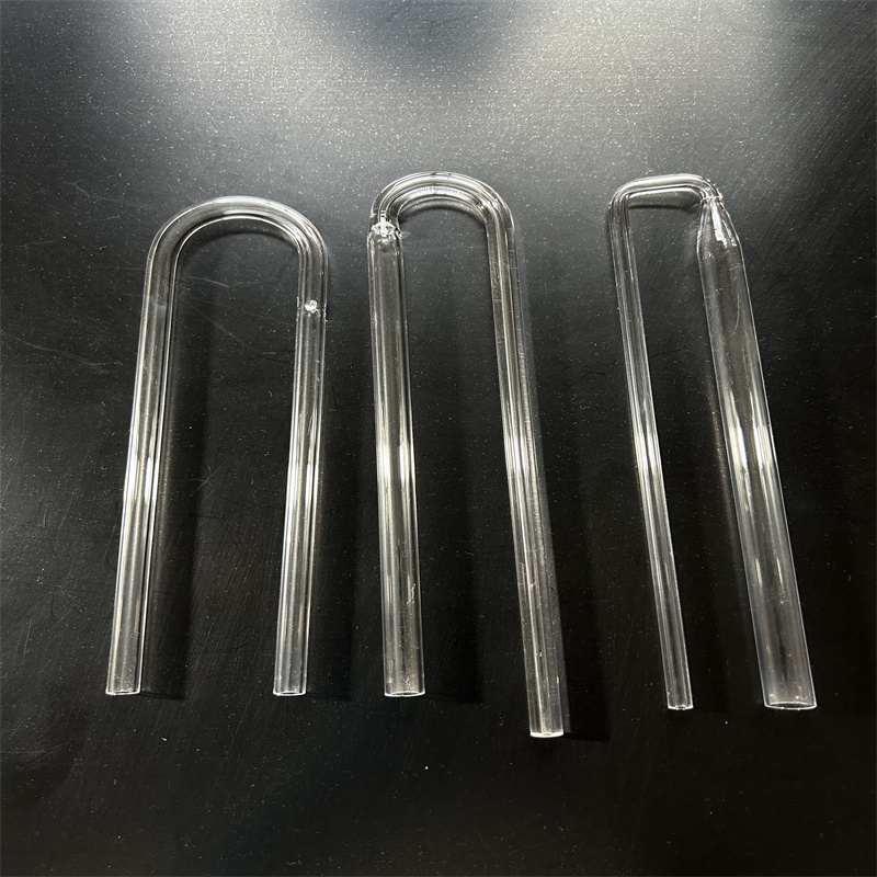 transparent U Shape Clear Quartz Glass Tube for Sample quartz tube