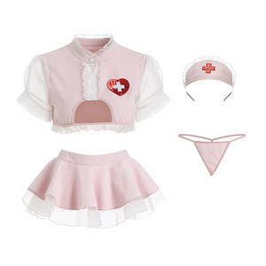 Sexy Lingerie Ladies Nightdresssexy Lingeries Nurse Roleplaying Seduction Costume Short Tops Skirt Uniform