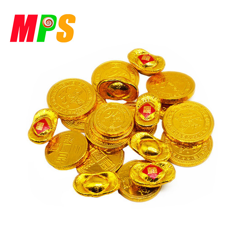 Candy Direct Supplier Wholesale Coins And Gold Tissue Chocolate Halal Children Chocolate Coin