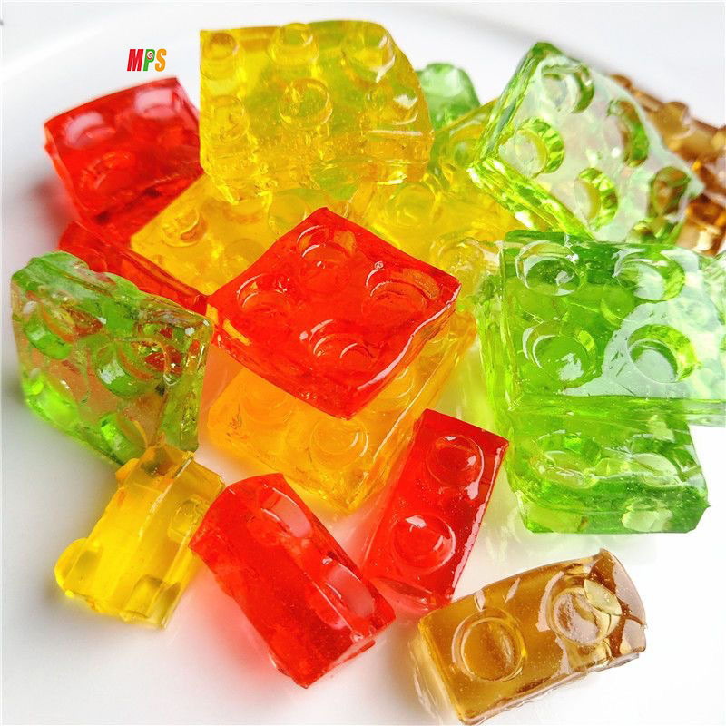 Fun Themed Novelty Candy for Kids Birthday Party 4D Gummy Blocks Candy Bricks with Real Fruit Juice