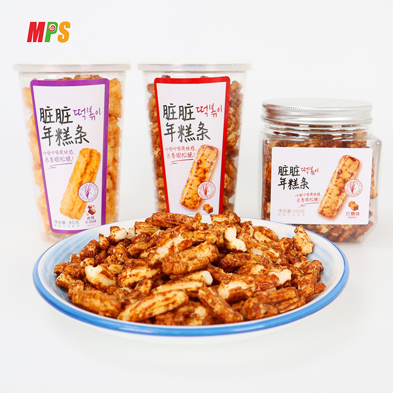 Korean Snacks Roasted Rice Crackers Brown Sugar Flavored Rice Cake Strips Healthy Grain Snacks