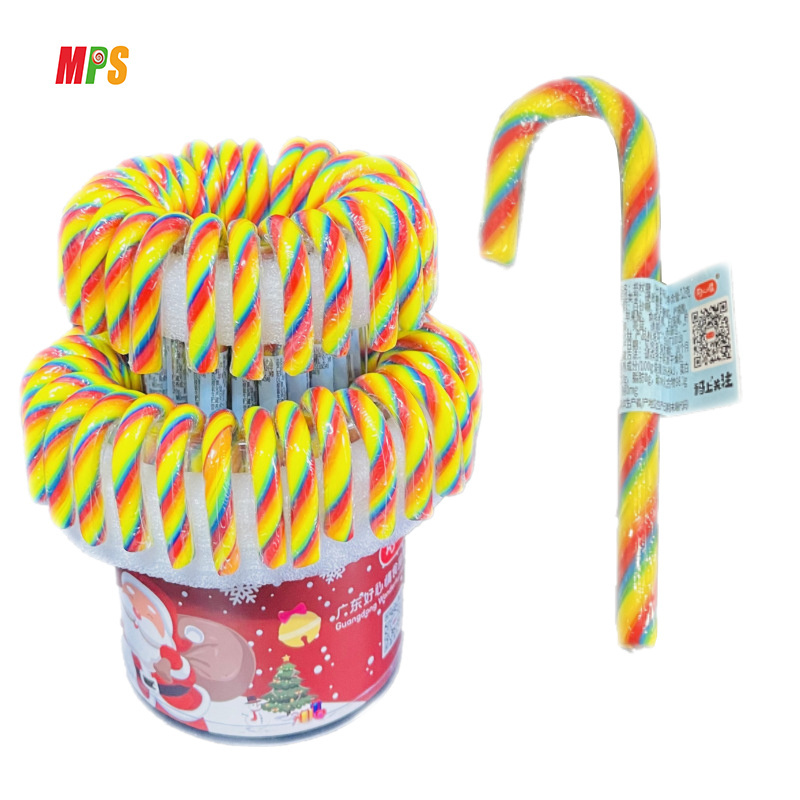 OEM Candy Cane Manufacturer Wholesale Halal Candy and Sweet Twist Swirl Multicolour Christmas Lollipop