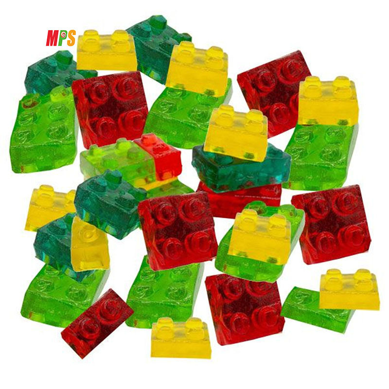 Fun Themed Novelty Candy for Kids Birthday Party 4D Gummy Blocks Candy Bricks with Real Fruit Juice