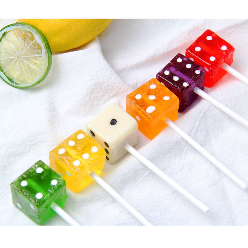 Wholesale Strawberry Flavored DICE POPS With Light Sticks Gourmet Lollipops