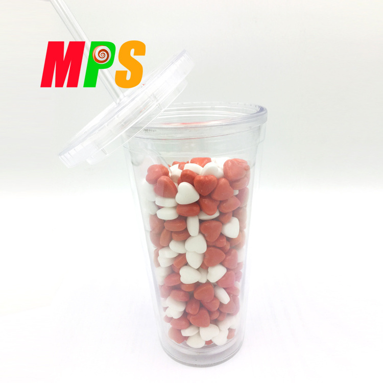 Mix of Red and White Heart Shape Compressed Dextrose Candy