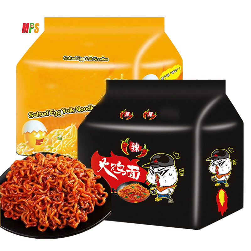 OEM Korean Ramens Noodles Wholesale Bag Packing Super Spicy Chicken / Salted Egg Yolk Flavour Haccp Instant Noodles