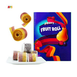 OEM double color sour sweet belt candy gummy roll fruity juice jelly gelatin soft candy