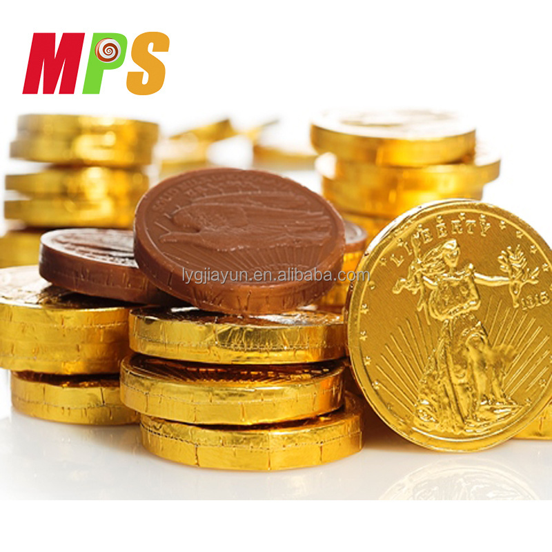 Candy Direct Supplier Wholesale Coins And Gold Tissue Chocolate Halal Children Chocolate Coin