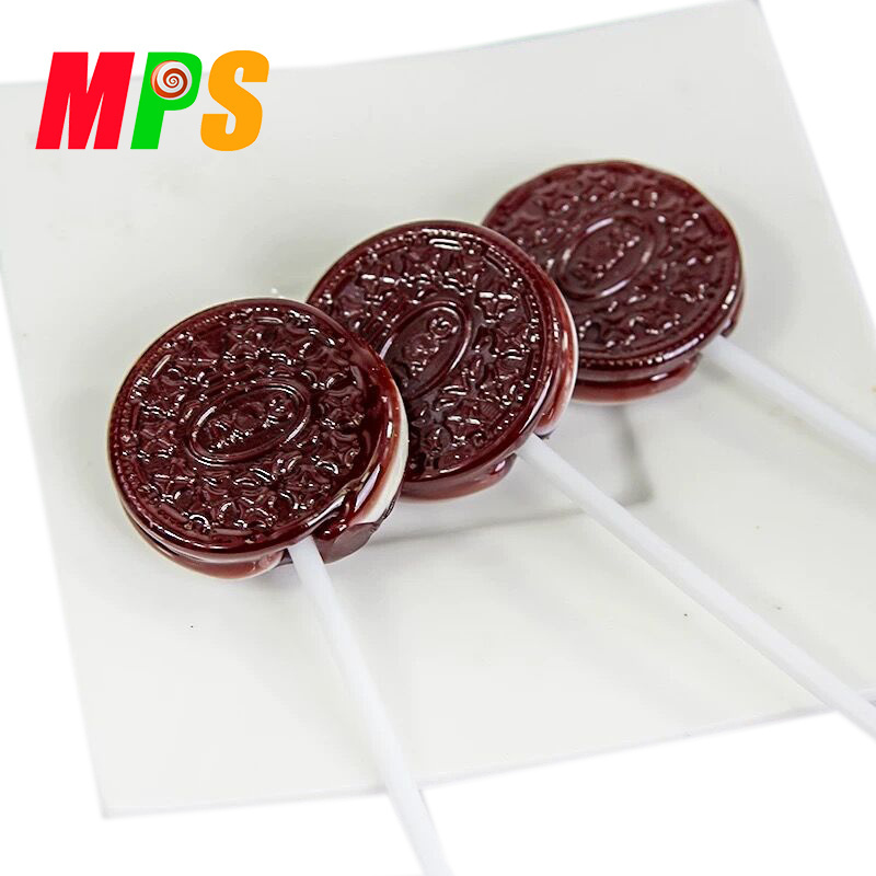 New product delicious fluorescent lollipop oreo cookie lollipop with glow stick