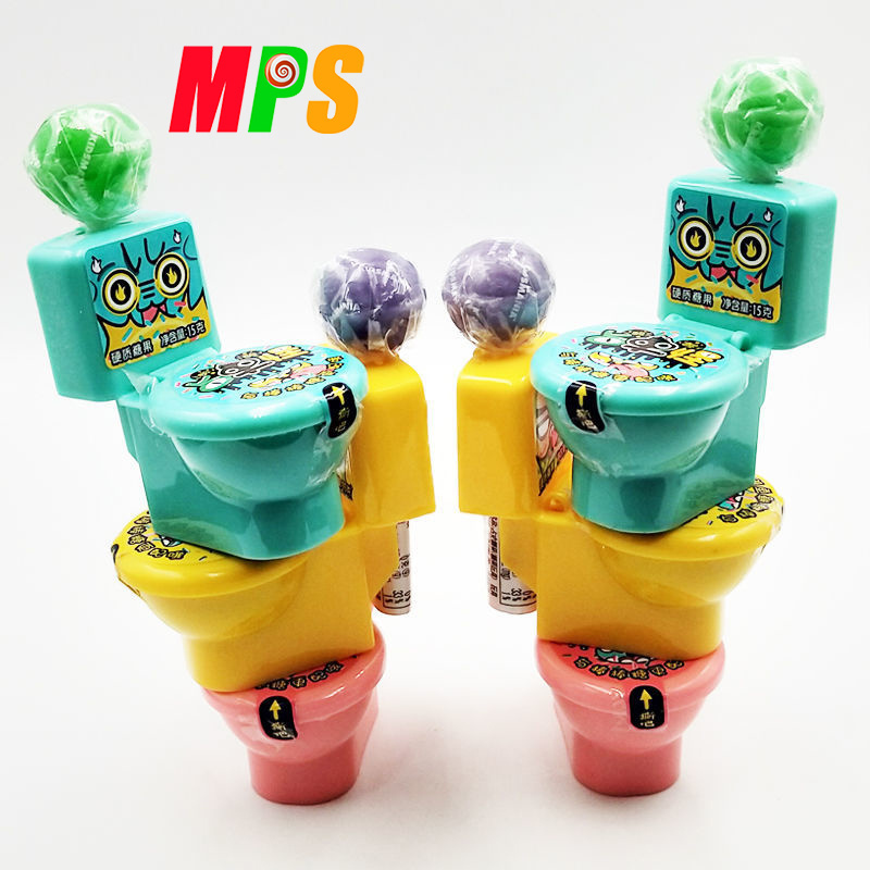 Low Price Custom Hot Sale Novelty Toilet Toy Packing Sweet Lollipop With Sour Powder Candy