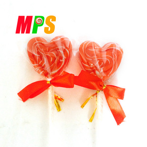 Heart Shape Red Color Sweet Hard Lollipops Candy