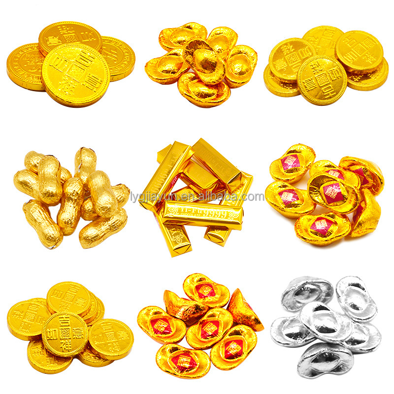 Candy Direct Supplier Wholesale Coins And Gold Tissue Chocolate Halal Children Chocolate Coin