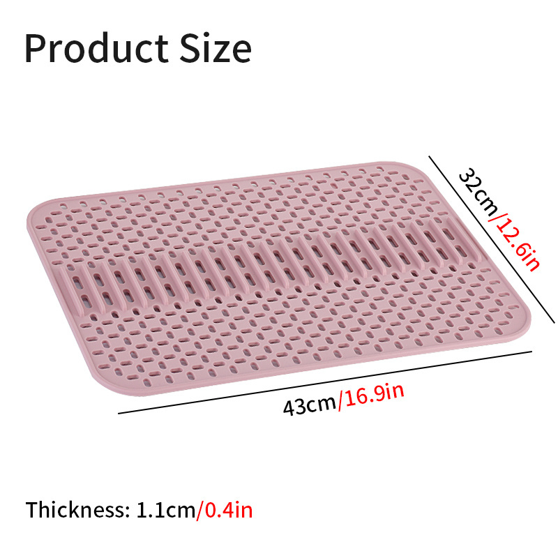 Multi-Purpose Drain Silicone Pad Kitchen & Tabletop Protection pad Kitchen Silicone Sink Mat Protection Insulation Pad