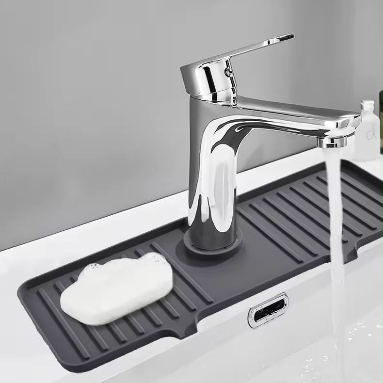 Hot Sale Countertop Mat Silicone Sink Faucet Mat for Kitchen Drying Draining Pads Splash Guard Silicone Faucet Mat