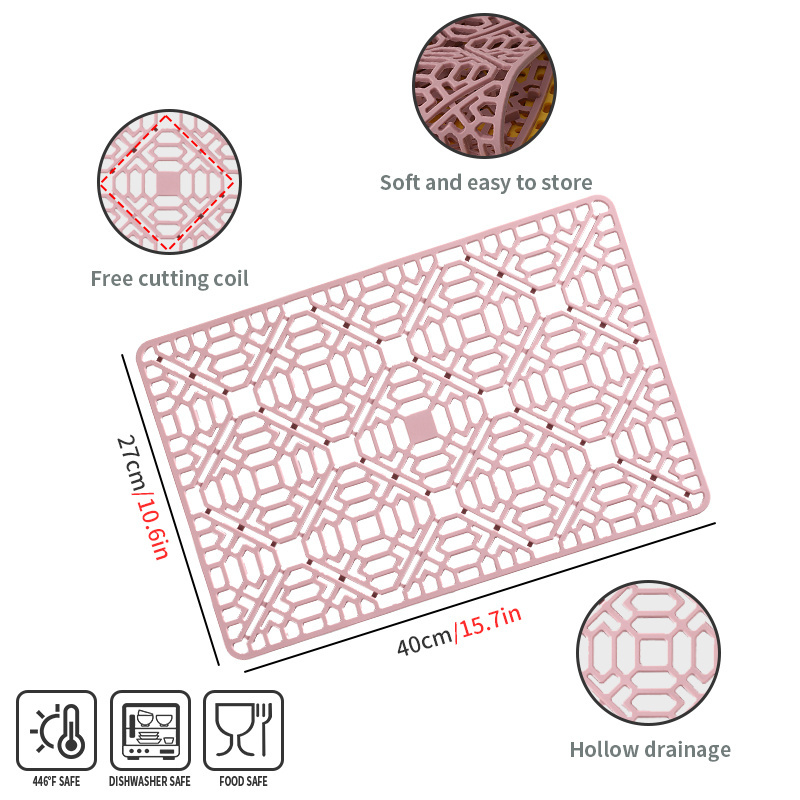 Silicone Dish Drying Mat For Kitchen And Bathroom Countertop Protection Sink Drain Pads Behind Faucets