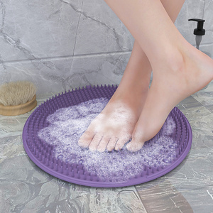 New Wall Mounted Back Scrubber Shower Foot Back Scrubber Silicone Bath Massage Pad Cushion Brush with Suction Cups