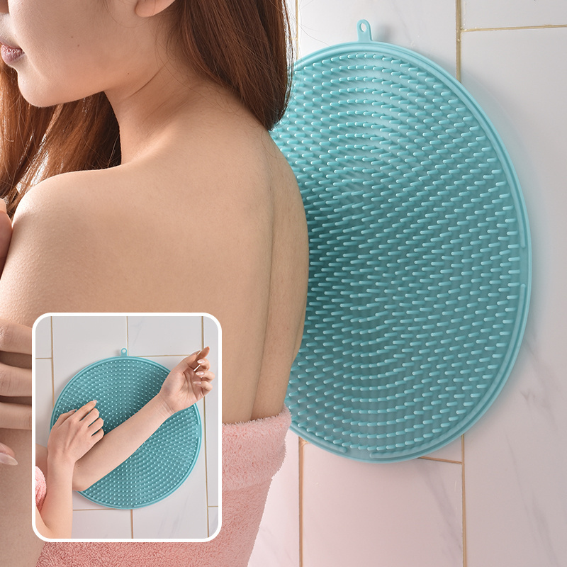 New Wall Mounted Back Scrubber Shower Foot Back Scrubber Silicone Bath Massage Pad Cushion Brush with Suction Cups