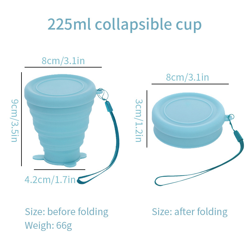 Portable Folding Silicone Drinking Retractable Collapsible Camping Coffee Cup Modern Cups Tall Silicone Foldable Cups