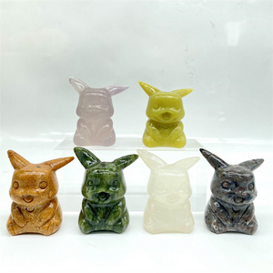 Wholesale Natural Stone Carvings New Crafts Cartoon Character Jade Crystal Animals For Gifts