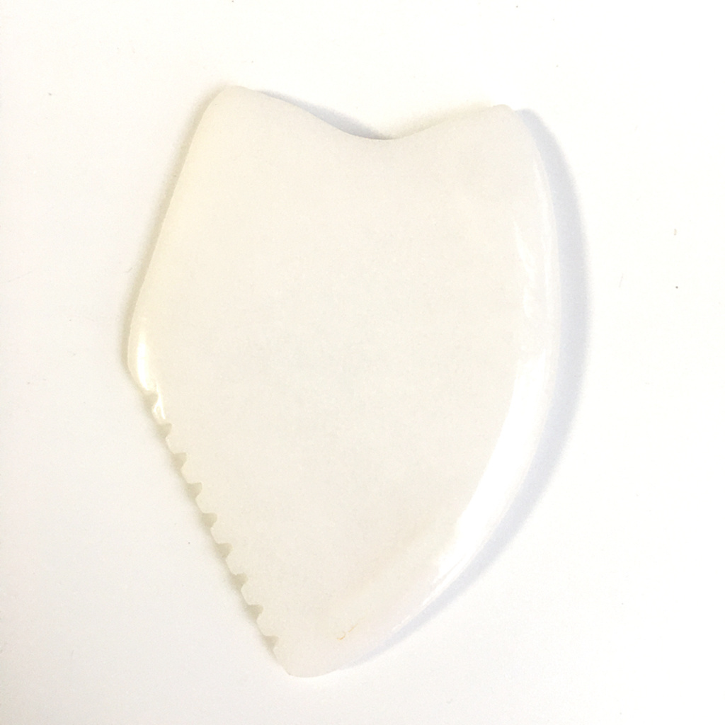 Private Label Natural White Jade Gemstone Stone Gua Sha Massage Tool