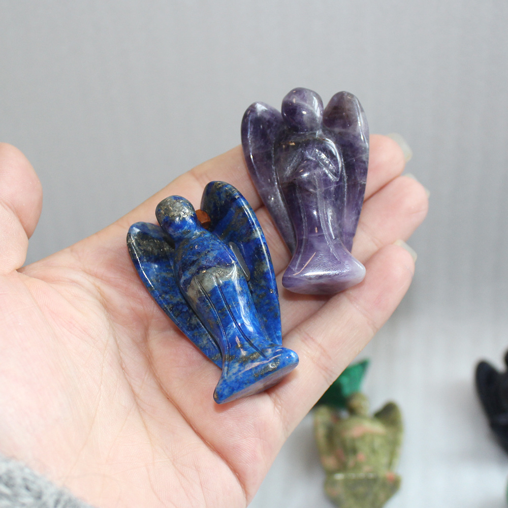 2 Inch All Kinds Hand Carved  Gemstone Angels