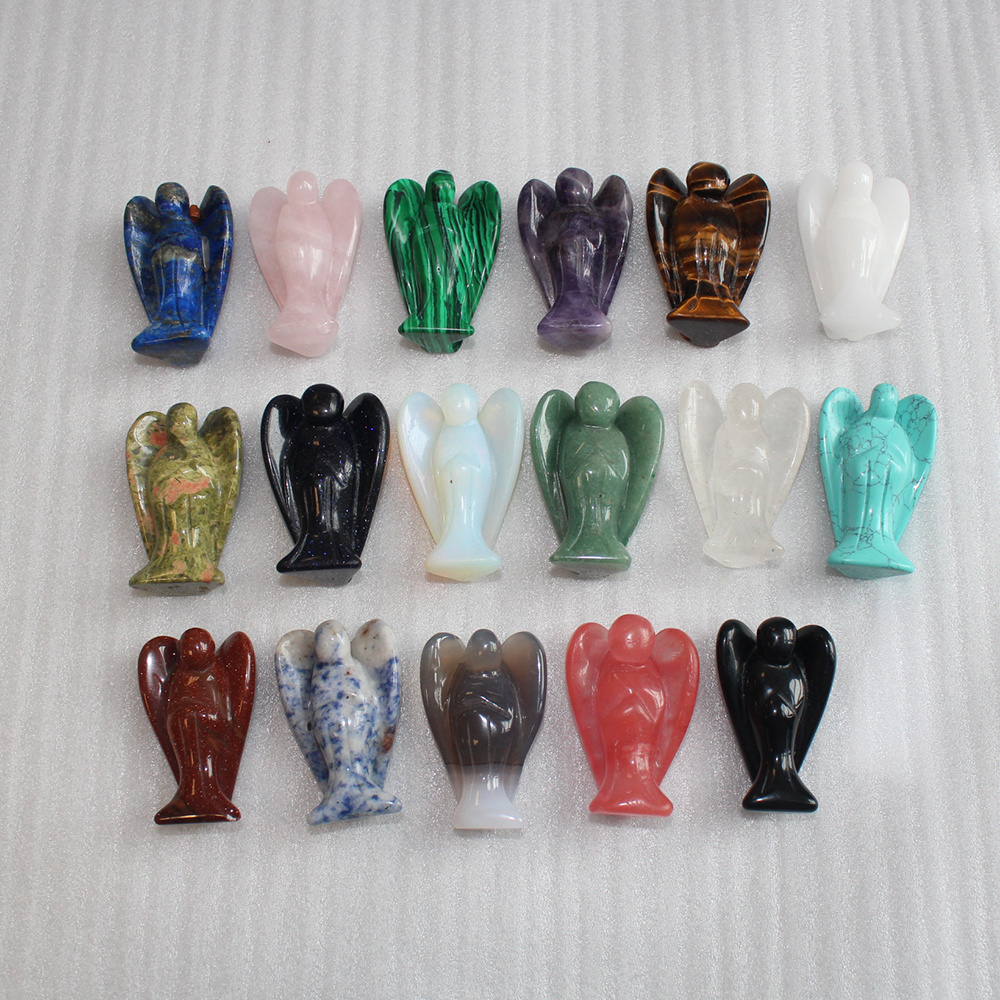 2 Inch All Kinds Hand Carved  Gemstone Angels