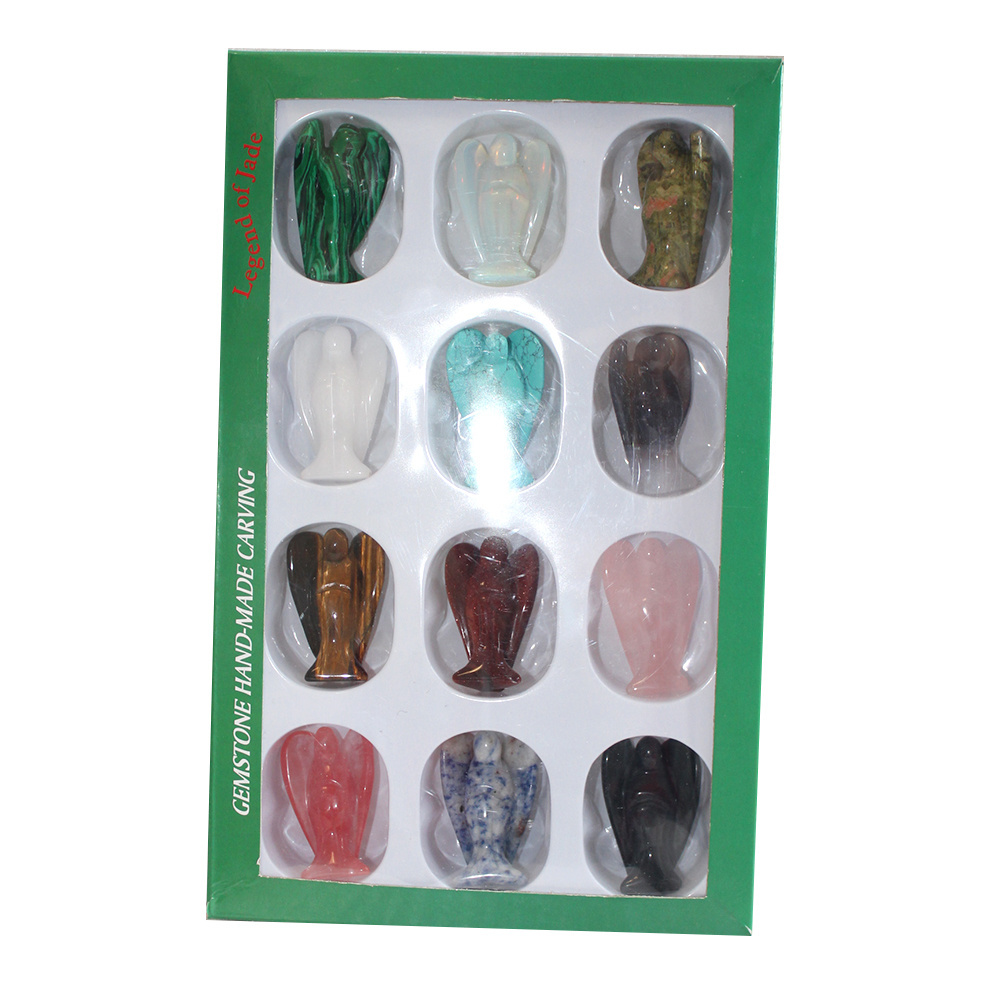 2 Inch All Kinds Hand Carved  Gemstone Angels