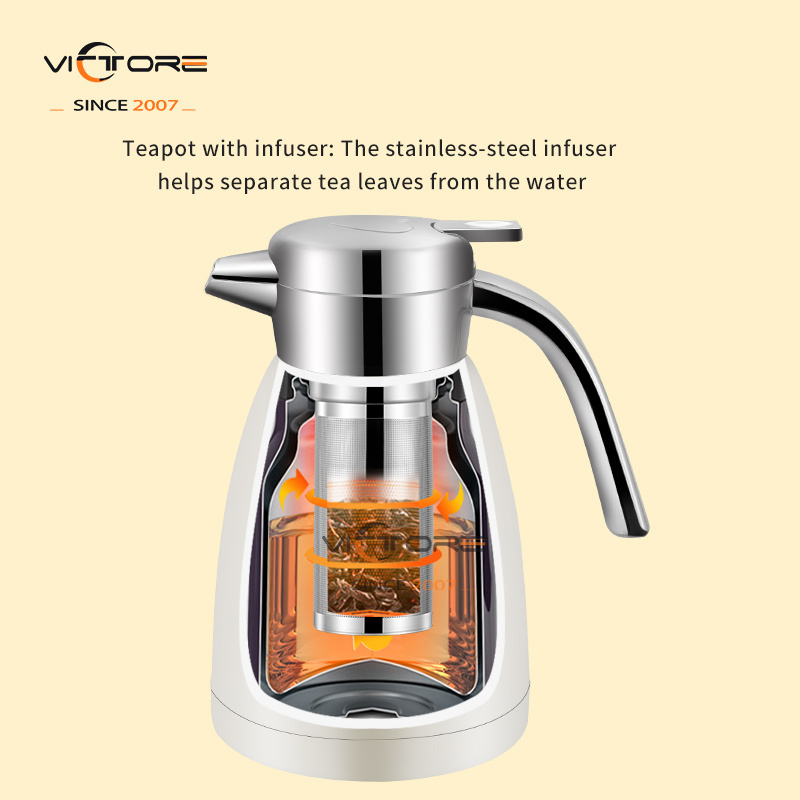 1.2L 304 Vacuum kettle jug Milk coffee warmer with thermal jug thermos carafe keep warm cold with infuser