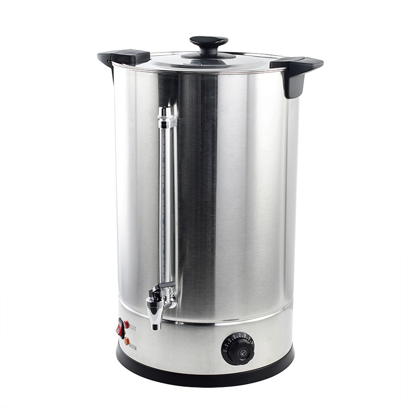 Electrical 50 Cups Stainless Steel Basket Large Capacity Milk Tea Boiler Coffee Urn With Insulation Double Layers