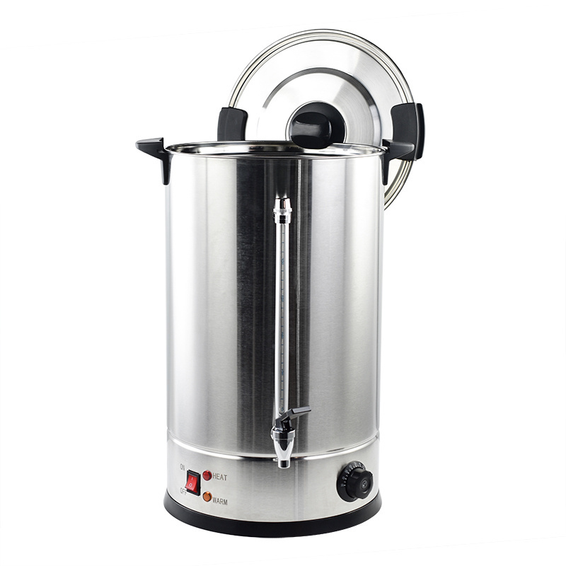 Electrical 50 Cups Stainless Steel Basket Large Capacity Milk Tea Boiler Coffee Urn With Insulation Double Layers