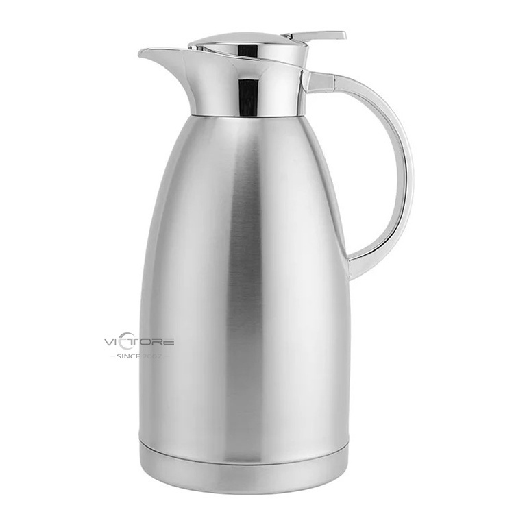 Stainless Steel Coffee Kettle Carafe Insulated 12 Hour Heat Retention Water Jug Vacuum Thermos