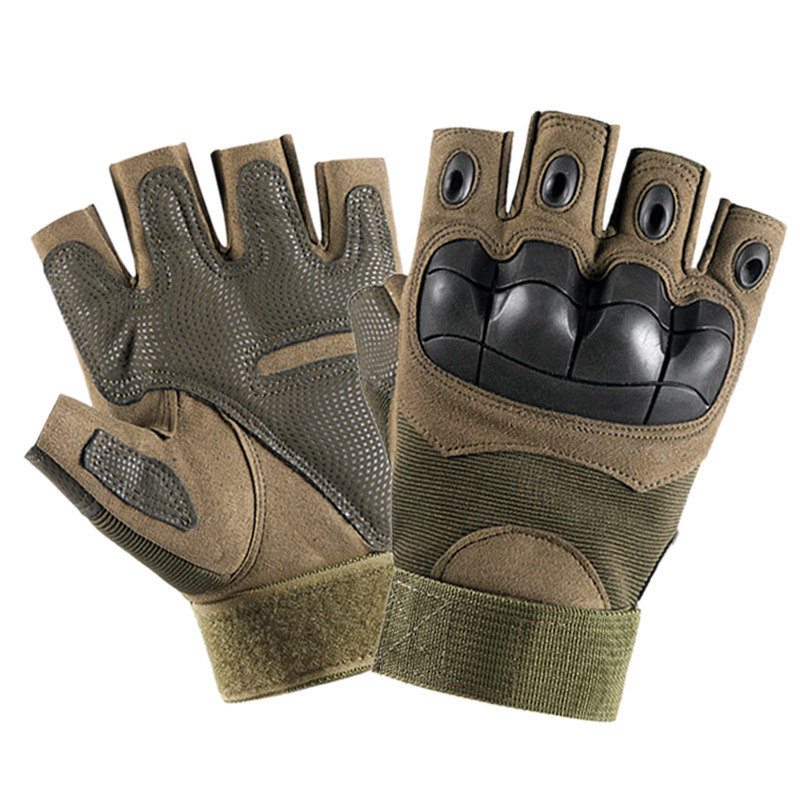 Men Tactical gloves Half Finger With Hard Knuckle Gloves For Hunting Shooting Riding Motorcycle