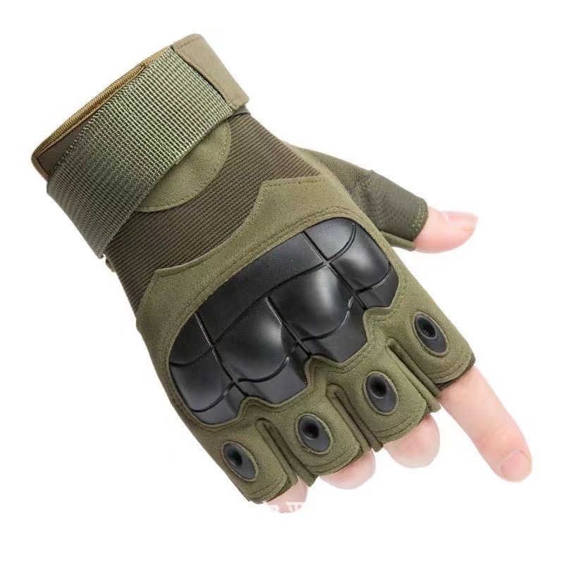 Men Tactical gloves Half Finger With Hard Knuckle Gloves For Hunting Shooting Riding Motorcycle