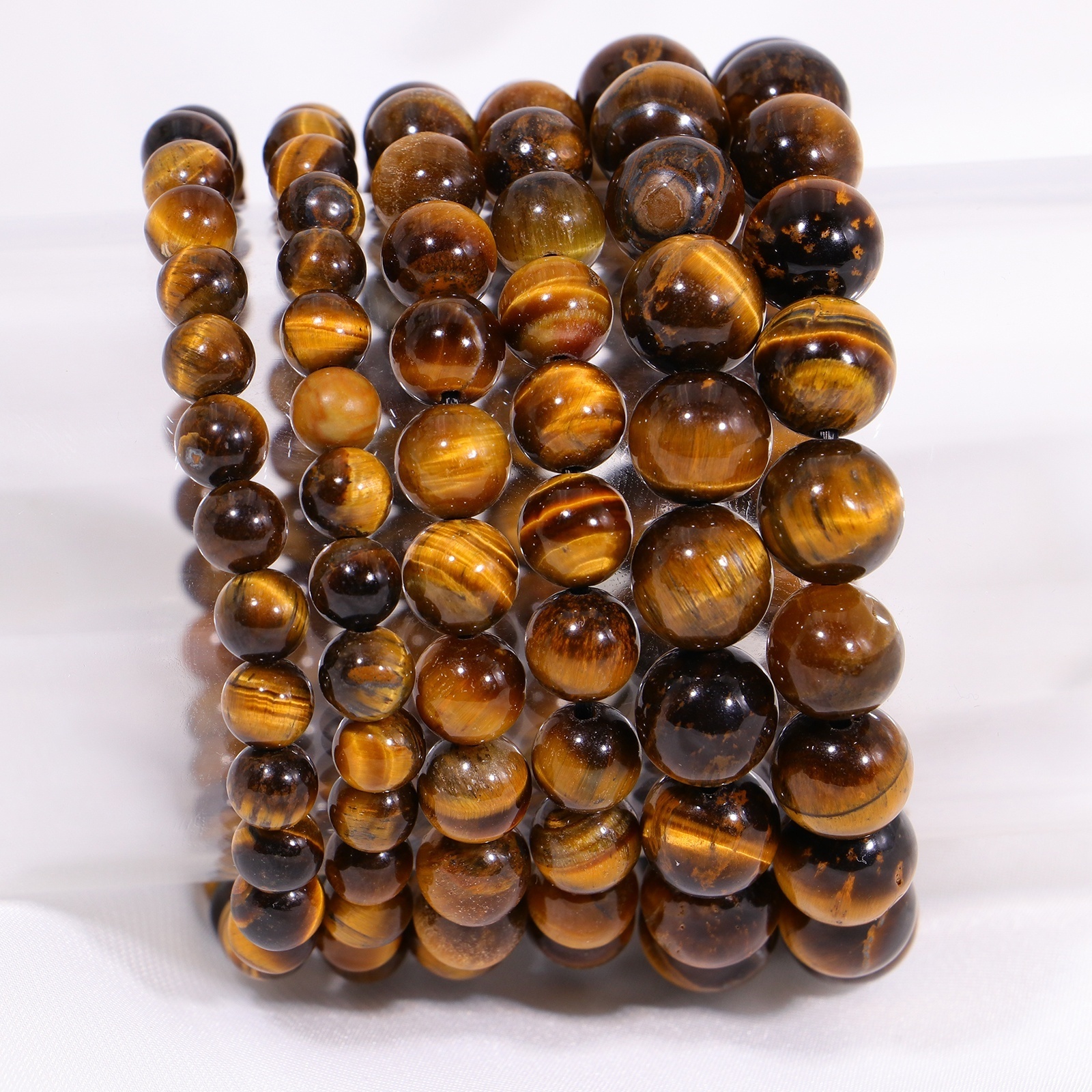 1 PC natural  Yellow Tiger Eye material crystal 10mm bracelet both men and women can wear balance energy healing bead string