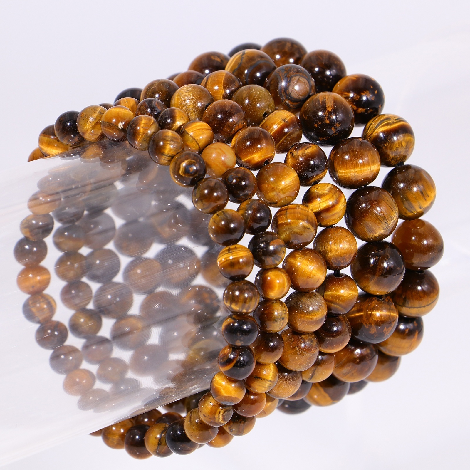 1 PC natural  Yellow Tiger Eye material crystal 10mm bracelet both men and women can wear balance energy healing bead string