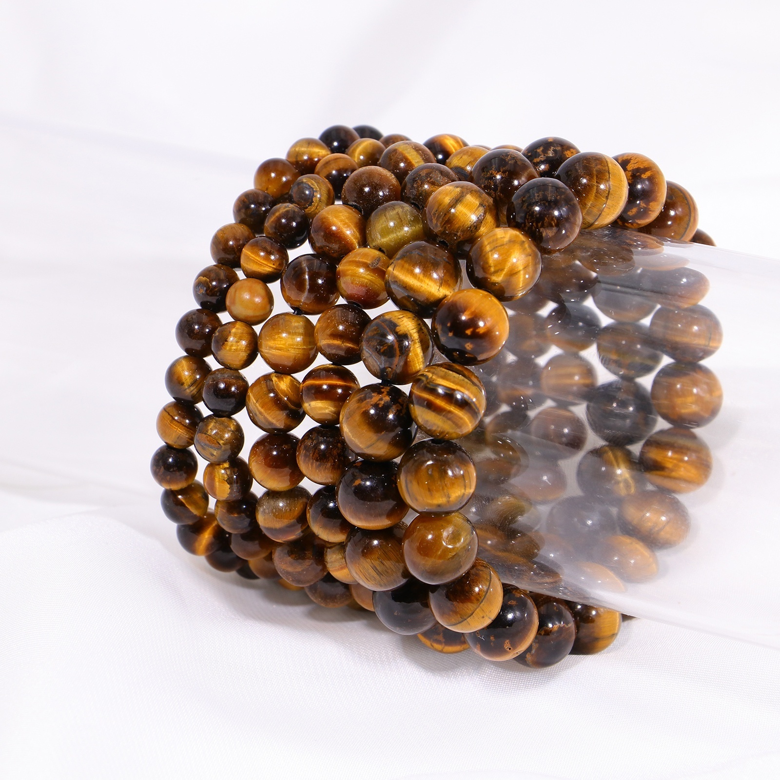 1 PC natural  Yellow Tiger Eye material crystal 10mm bracelet both men and women can wear balance energy healing bead string