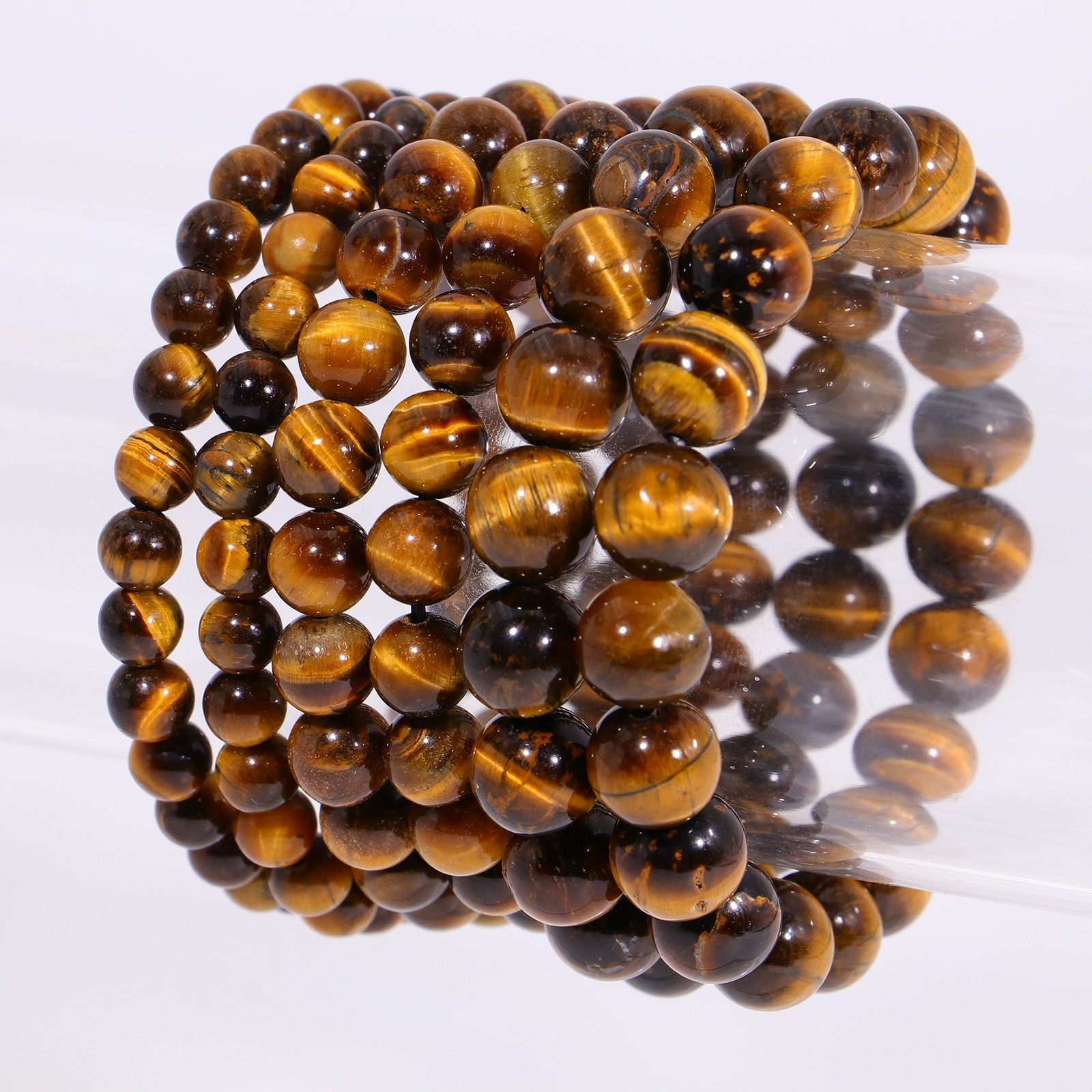 1 PC natural  Yellow Tiger Eye material crystal 10mm bracelet both men and women can wear balance energy healing bead string