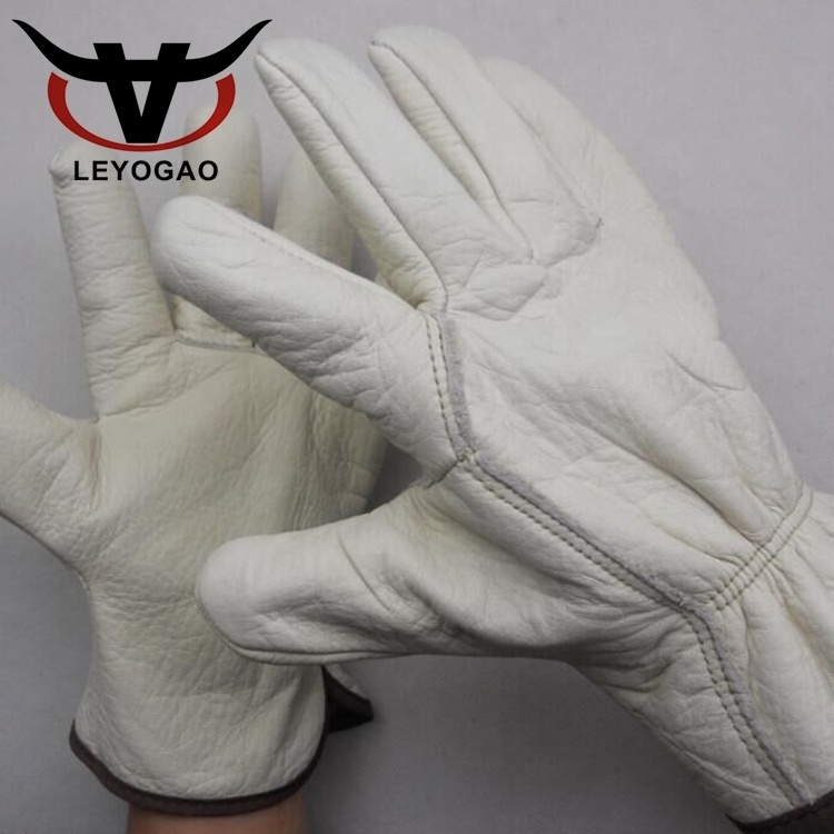 Durable driver driving cycling protective pig skin leather gloves