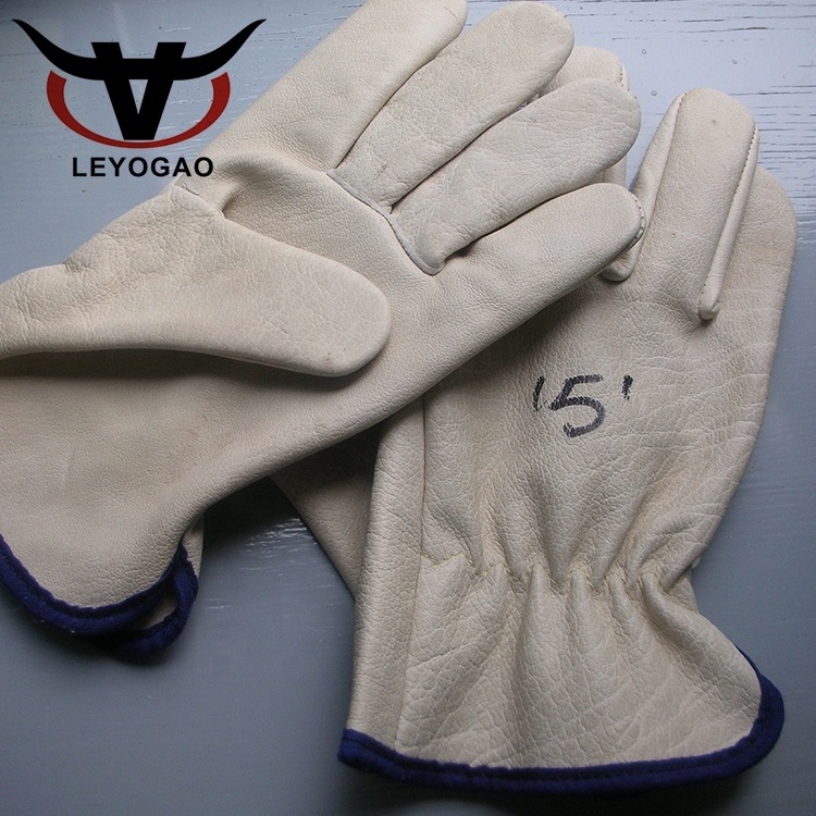 Durable driver driving cycling protective pig skin leather gloves